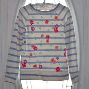 Cherokee Girls Floral and Striped Lightweight Sweatshirt Size 6/6X